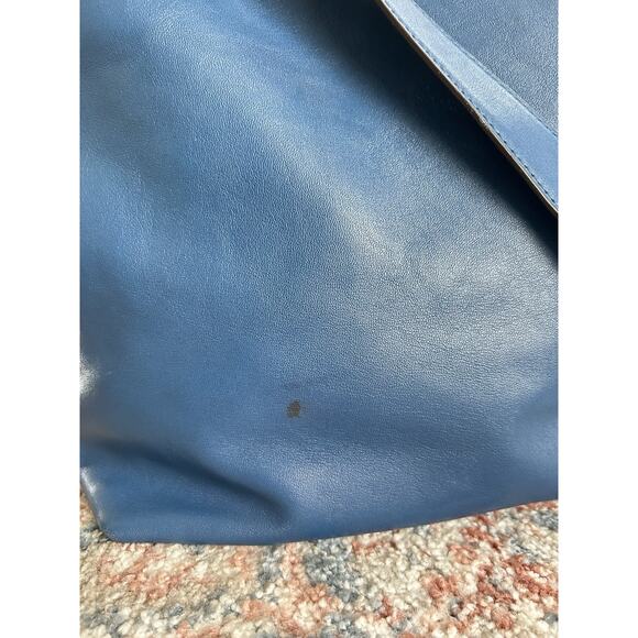 Vintage Coach 19893 Legacy Hobo Cognac XL Leather Shoulder Handbag Tassels Blue - Picture 6 of 7